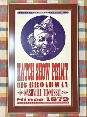 Vintage- Hatch Show Print- Letterpress Poster - Laughing Clown Design- Nashville